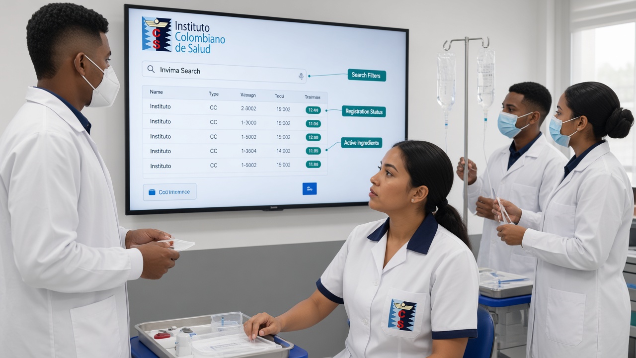 Consulta anotada del registro sanitario Invima en pantalla