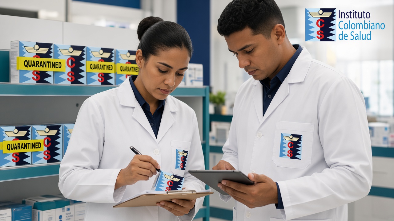 Cajas de suplementos en cuarentena en un estante de farmacia