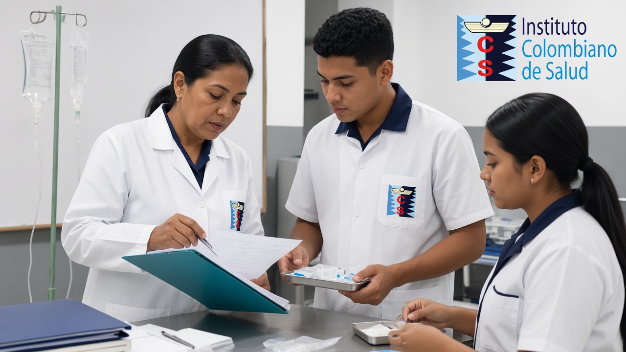Supervisor revisando lista de verificación de producto con estudiante ICOSALUD